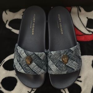 Kurt Geiger Blue Slide Sandals